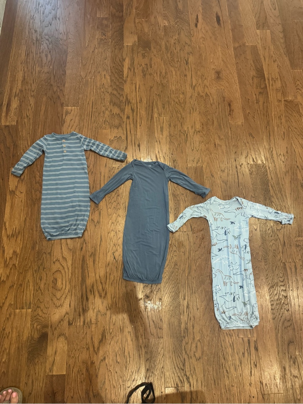 Carter's Blue and Light Blue Striped & Solid Baby Gowns Set